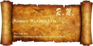 Remes Mirabella névjegykártya